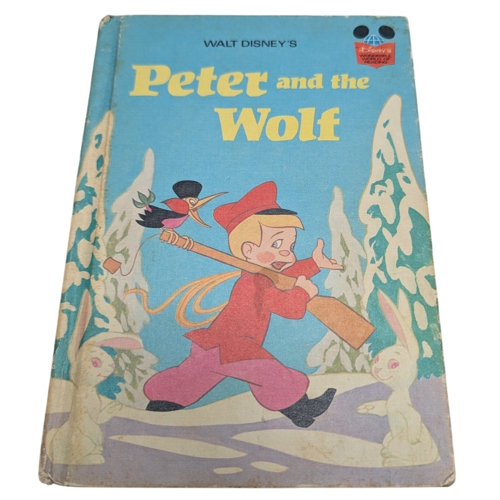 Walt Disney Peter and the Wolf Hardcover Book Wonderful World of Reading Vintage